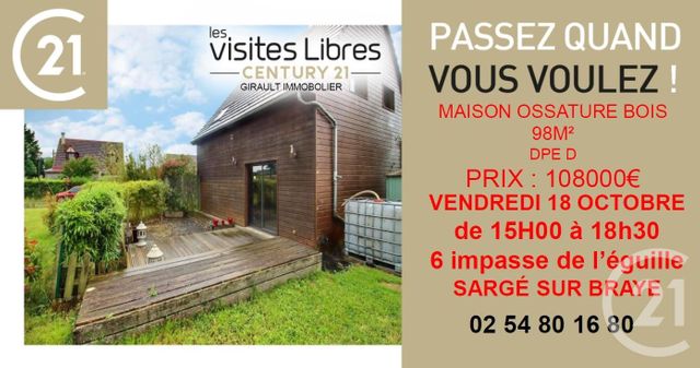 maison à vendre - 4 pièces - 97.67 m2 - SARGE SUR BRAYE - 41 - CENTRE - Century 21 Girault Immobilier